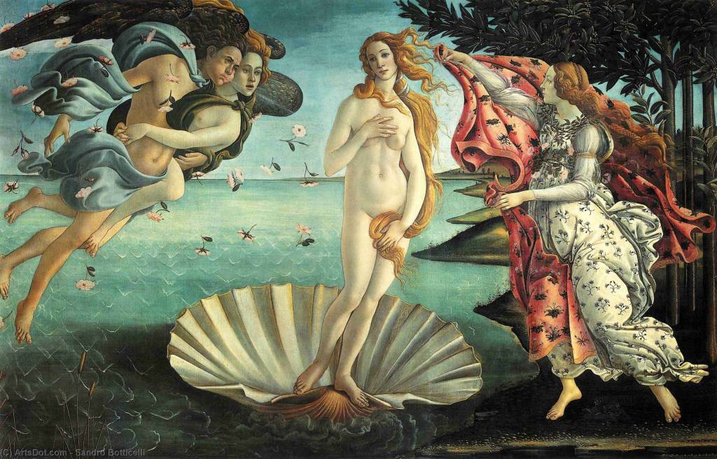 Sandro_botticelli-the_birth_of_venus O Nascimento de Vênus (Nascita di Venere, em italiano) é uma obra do artista renascentista Sandro Botticelli (1445-1510). Produzida entre 1484 e 1486, trata-se de uma das pinturas mais emblemáticas do Renascimento italiano.
