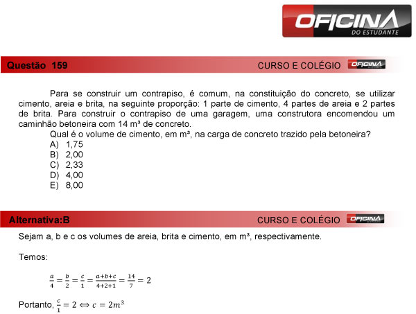 Enem 2013 – Correção da questão 159 – Matemática