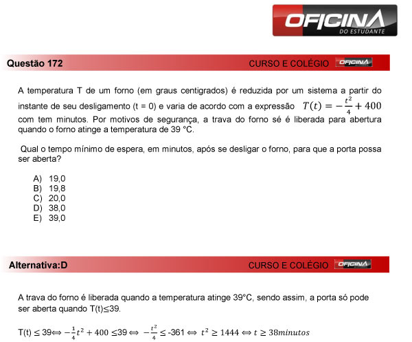 Enem 2013 – Correção da questão 172 – Matemática