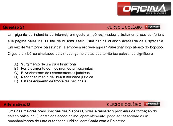 Enem 2013 – Correção da questão 21 – Ciências Humanas