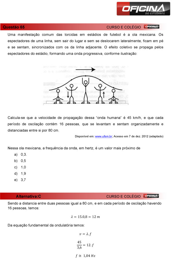 Enem 2013 – Correção da questão 65 – Ciências da Natureza