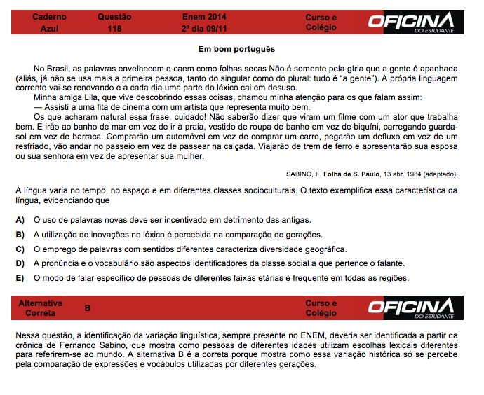 Enem 2014: correção da questão 118