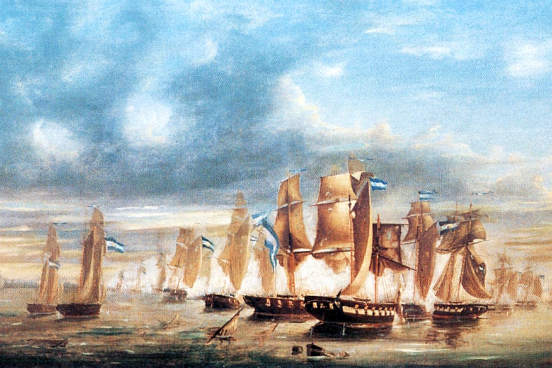 Entre 1825 e 1828, o Império do Brasil e as Províncias Unidas do Rio da Prata (que hoje é a Argentina) entraram em disputa pela Província Cisplatina, região que atualmente é o Uruguai. Esse conflito, conhecido como guerra da Cisplatina, teve diversas consequências - entre elas, a impopularidade do imperador Dom Pedro I no Brasil. (Imagem: Wikimedia Commons) Entre 1825 e 1828, o Império do Brasil e as Províncias Unidas do Rio da Prata (que hoje é a Argentina) entraram em disputa pela Província Cisplatina, região que atualmente é o Uruguai. Esse conflito, conhecido como guerra da Cisplatina, teve diversas consequências - entre elas, a impopularidade do imperador Dom Pedro I no Brasil. (Imagem: Wikimedia Commons)