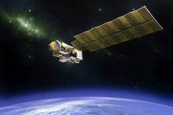 O dióxido de nitrogênio, gás detectado pelo satélite Aura (foto), pode se transformar rapidamente em ozono troposférico, também conhecido como mau ozônio - o poluente respiratório mais comum no ar em que respiramos. Por isso, ele é um bom medidor da qualidade do ar de uma região. (Imagem: Wikimedia Commons) O dióxido de nitrogênio, gás detectado pelo satélite Aura (foto), pode se transformar rapidamente em ozono troposférico, também conhecido como mau ozônio - o poluente respiratório mais comum no ar em que respiramos. Por isso, ele é um bom medidor da qualidade do ar de uma região. (Imagem: Wikimedia Commons)