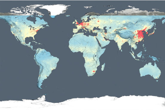 Perceba, agora, as diferenças visíveis nesta imagem, que mostra a concentração do gás em 2014. (Imagem: Reprodução/NASA) Perceba, agora, as diferenças visíveis nesta imagem, que mostra a concentração do gás em 2014. (Imagem: Reprodução/NASA)