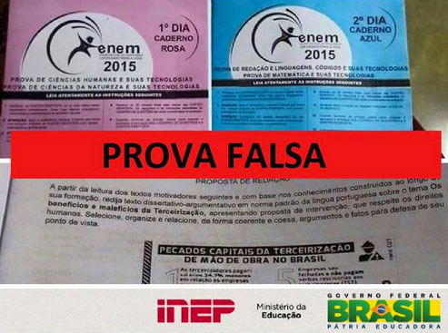 Inep nega vazamento da prova do Enem 2015