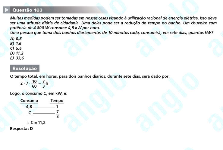 Enem 2011: Questão 163 – Matemática (prova amarela)