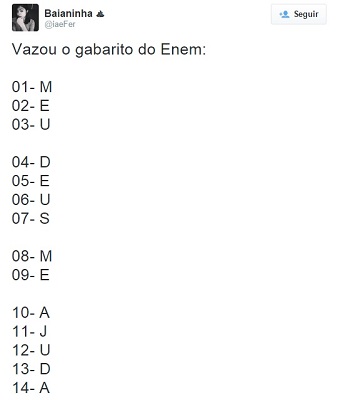 Sem limites para a zoeira: estudantes e usuários das redes sociais aproveitam para fazer piada com a tensão da prova, que acontece no fim de semana de 24 e 25 de outubro