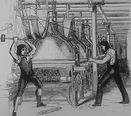 Em 1811, o operário Ned Ludd liderou manifestações. Os funcionários invadiam as fábricas e quebravam o maquinário, que estava substituindo a mão de obra humana. (Foto: Wikimedia Commons) Em 1811, o operário Ned Ludd liderou manifestações. Os funcionários invadiam as fábricas e quebravam o maquinário, que estava substituindo a mão de obra humana. (Foto: Wikimedia Commons)