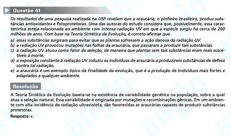 FUVEST 2011 – Primeira Fase – Questão 41