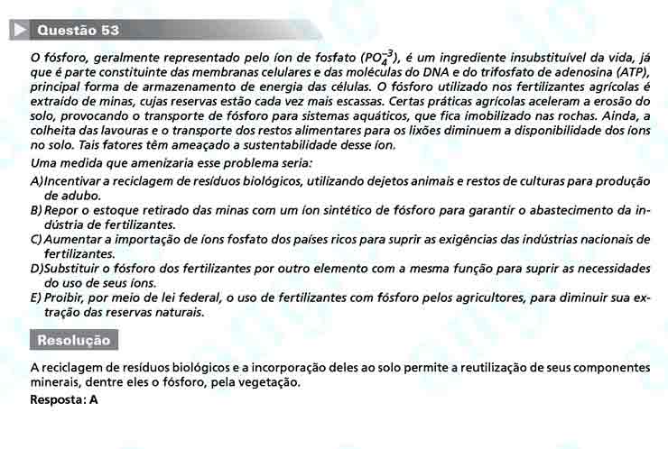 Enem 2010: Questão 53 – Ciências da Natureza (prova azul)