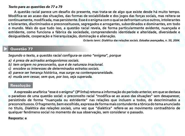 FUVEST 2011 – Primeira Fase – Questão 77