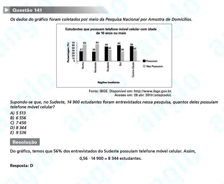 Enem 2010: Questão 141 – Matemática (prova amarela)