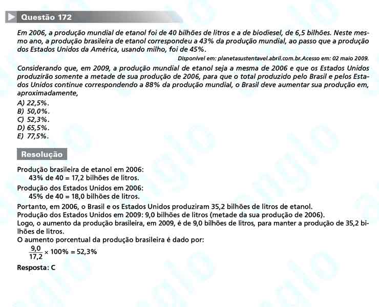 Enem 2010: Questão 172 – Matemática (prova amarela)