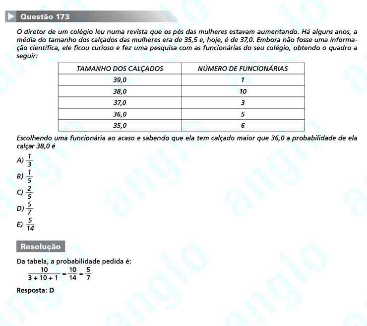 Enem 2010: Questão 173 – Matemática (prova amarela)