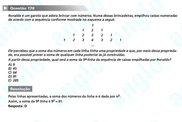 Enem 2010: Questão 178 – Matemática (prova amarela)