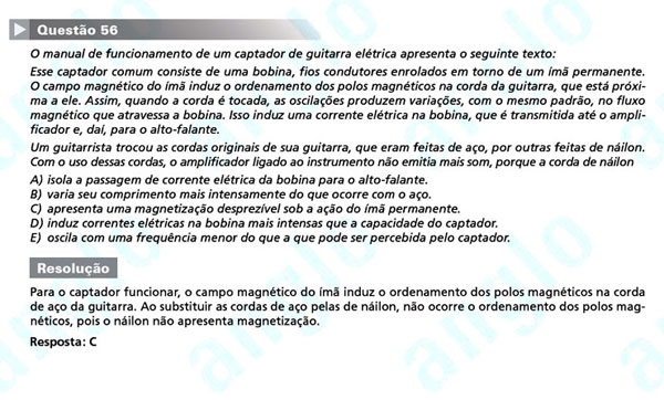 Enem 2011: Questão 56 – Ciências da Natureza (prova azul)