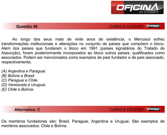 Unesp meio de ano 2012: Questão 46 – Primeira fase