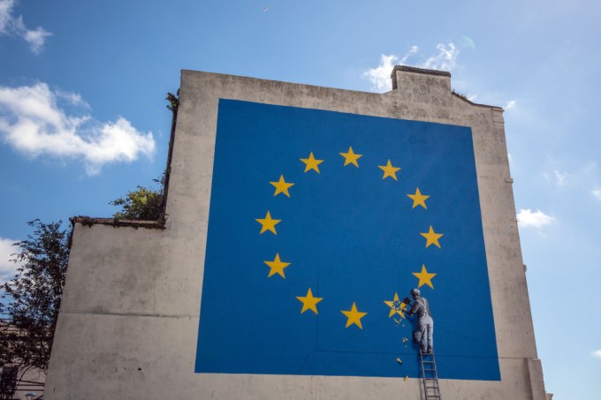 Banksy Brexit Mural Appears On A Building Close To Dover Ferry Port