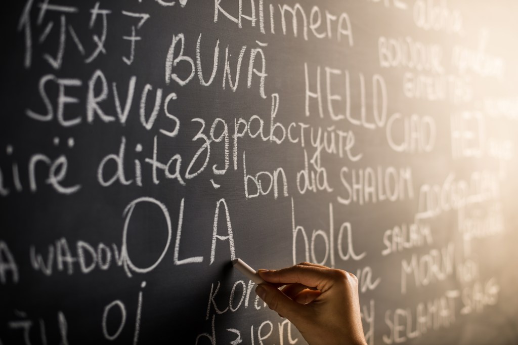 idiomas na lousa