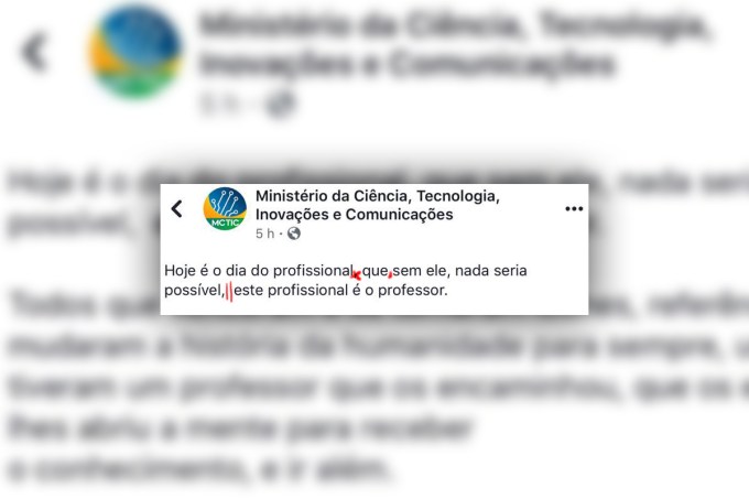 [nota Tais] Corrigimos os deslizes do Ministério da Ciência na mensagem aos professores