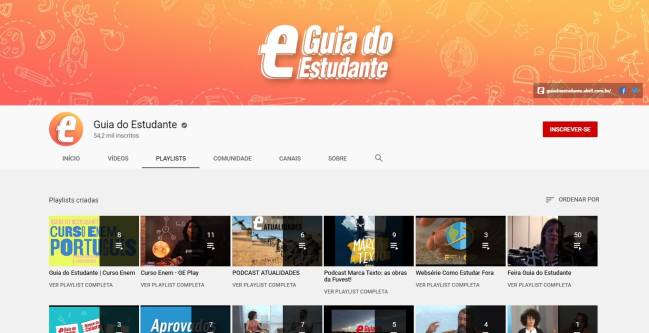 Canal do YouTube do Guia do Estudante Canal do YouTube do Guia do Estudante