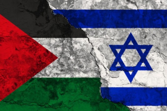 Bandeiras da Palestina e Israel