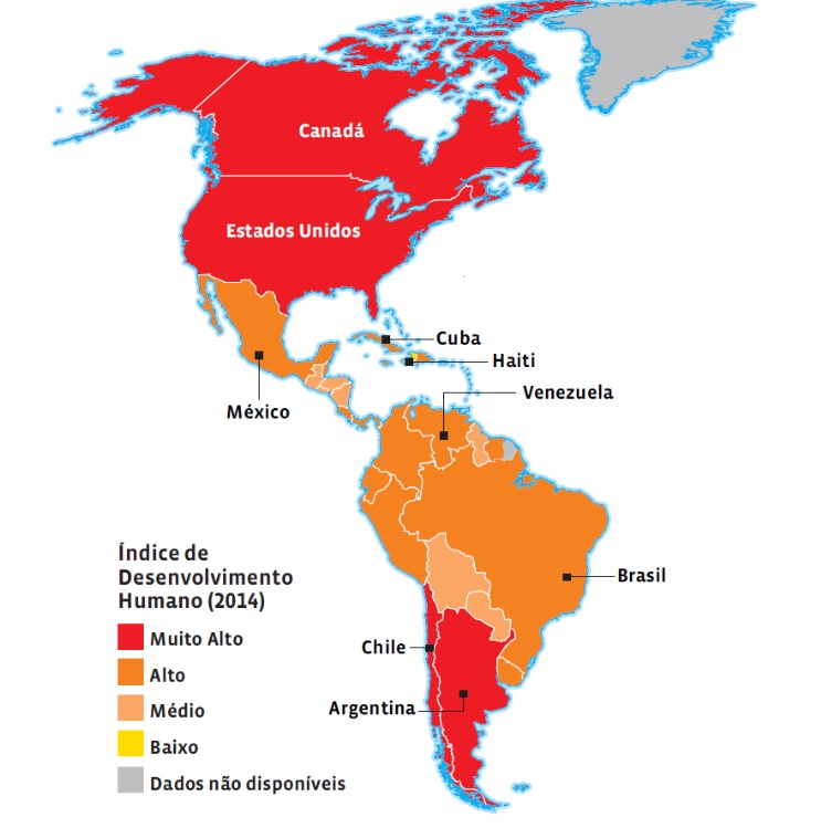 Mapa temático sobre o IDH do Brasil Mapa temático sobre o IDH do Brasil