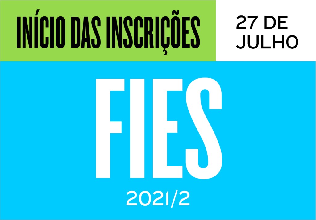 Card com o texto "Início das inscrições. Fies 2021/2. 27 de julho.