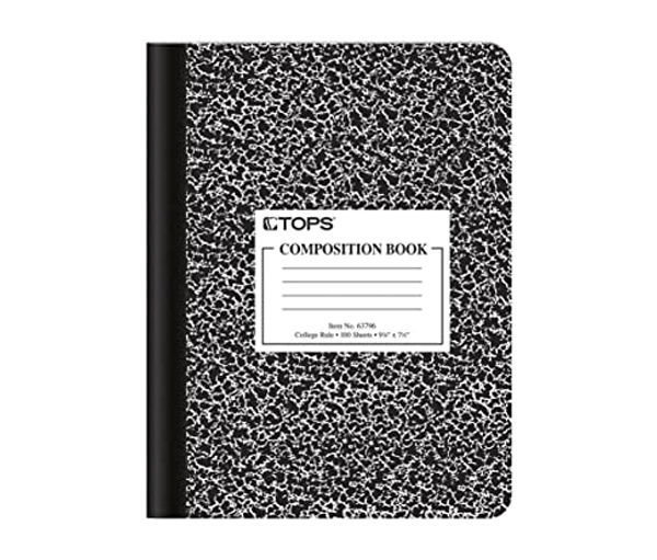 Caderno Oxford, pauta universitária, 24 cm x 19 cm, capa Black Marble, 100 folhas