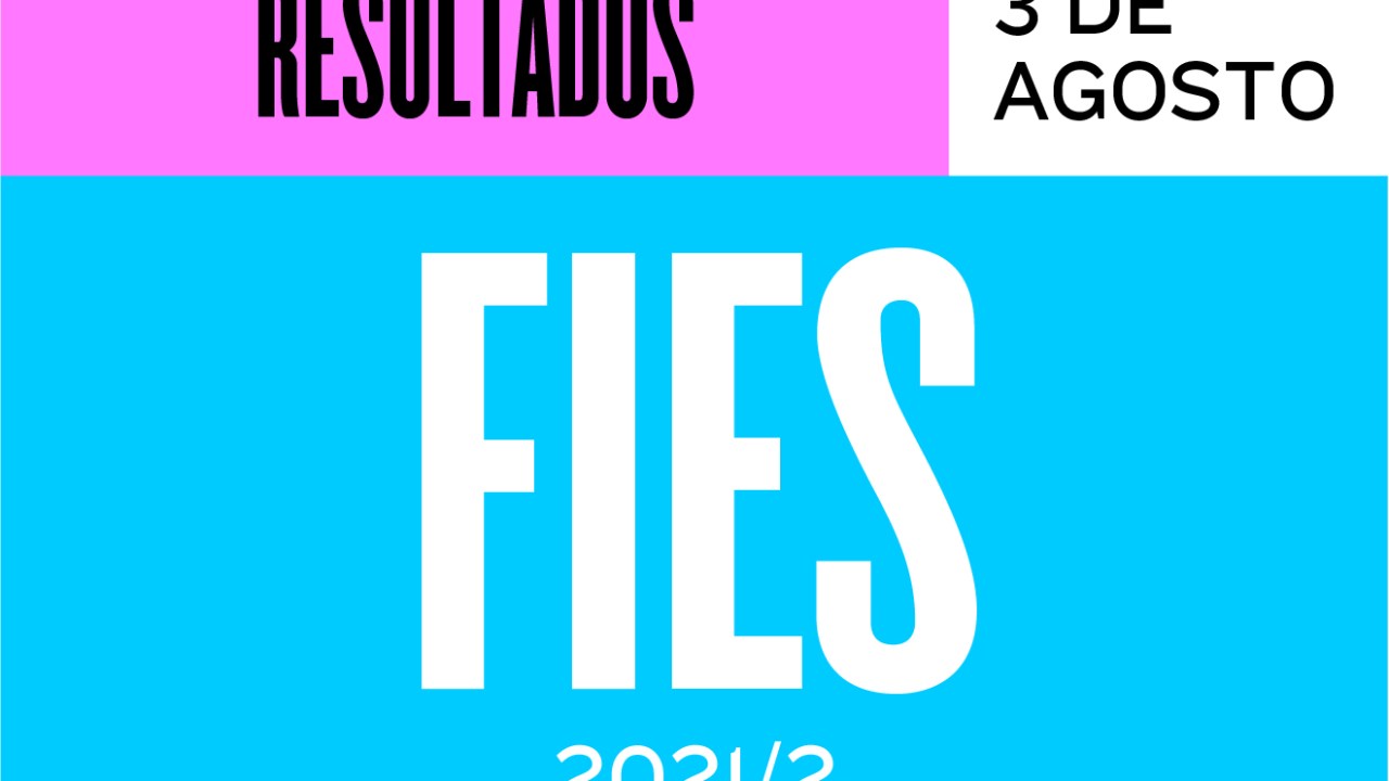 Card escrito "Resultados; Fies 2021/2; 3 de agosto"