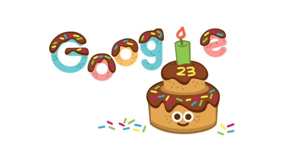 Doodle do Google no aniversário de 23 anos