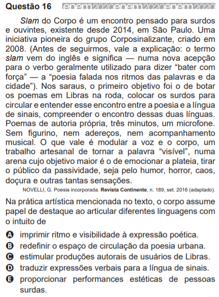 enem 2020 - prova amarela - 16