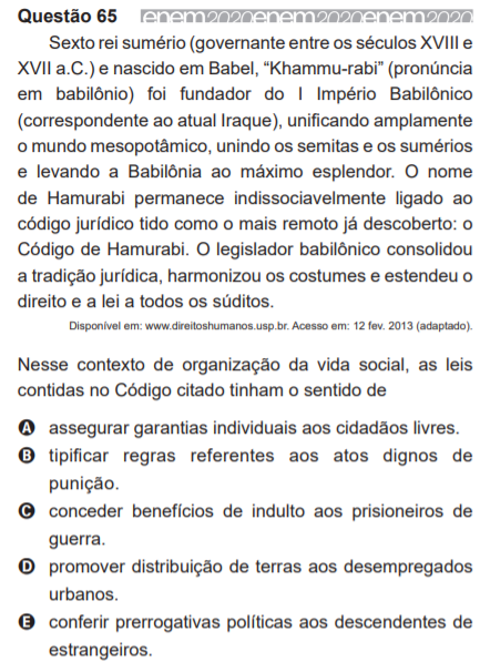 enem 2020 - prova amarela - 65