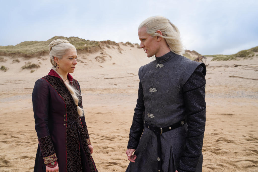 House-of-the-dragon-1 As histórias parecem se misturar, mas seria Rhaenyra e Daemon a versão de