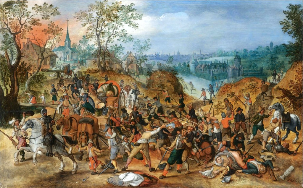 Sebastiaan Vrancx Quadro de Sebastiaan Vrancx retrata momentos de caos e terror como os ocorridos na era da Anarquia inglesa