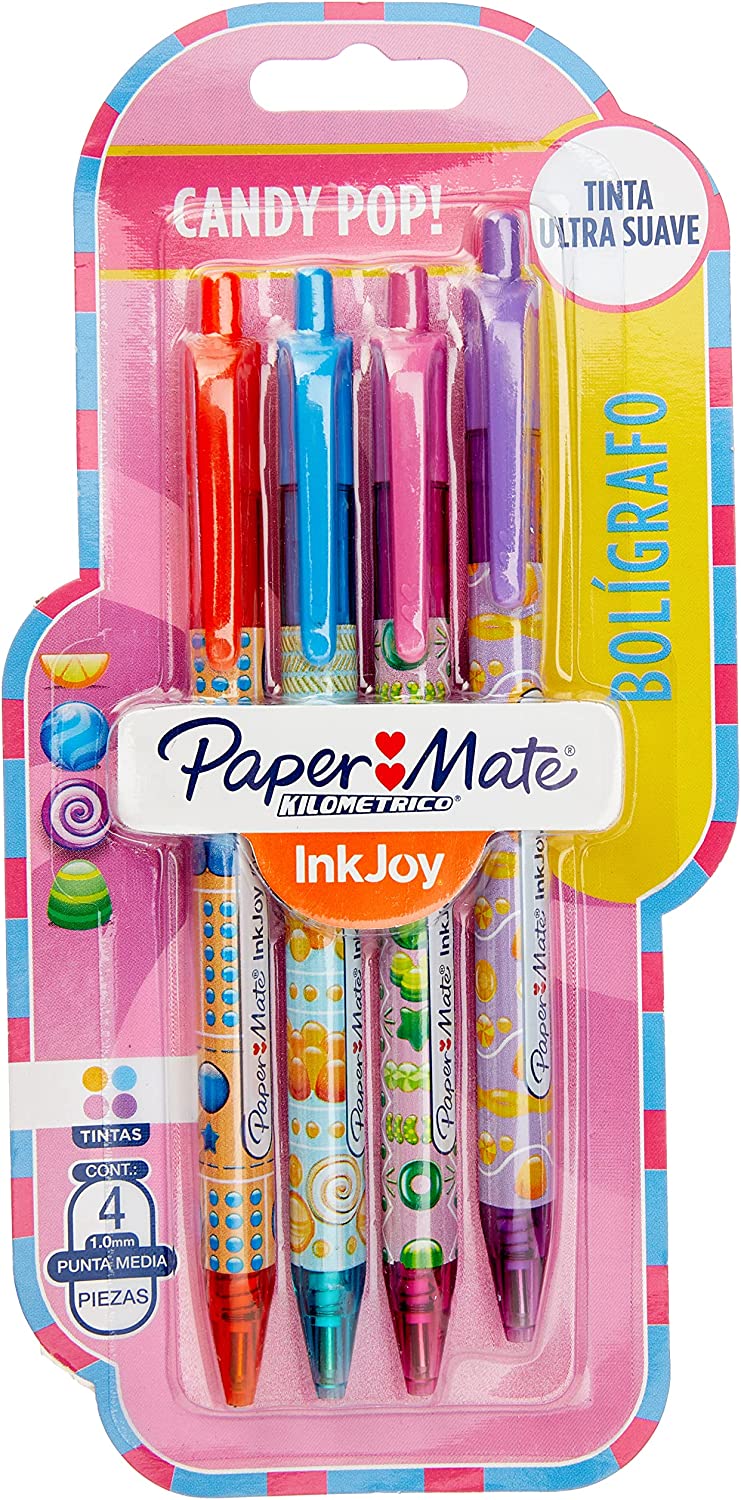 Caneta-Candy-Pop Kit 4 canetas coloridas Paper Mate Candy Pop