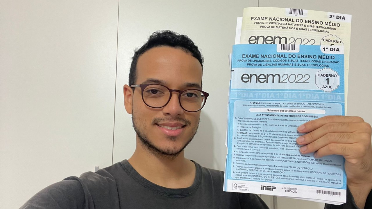 A estudante que tirou nota mil na redação do Enem 2023, Luís Felipe.