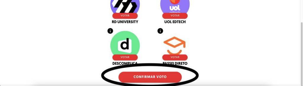 Tutorial-3 Printscreen do processo de votação do iBest