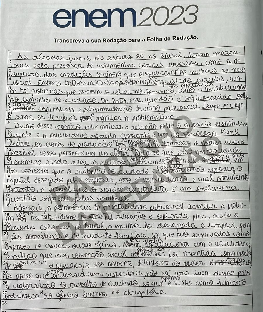 rascunha da redação Luana rascunho redação