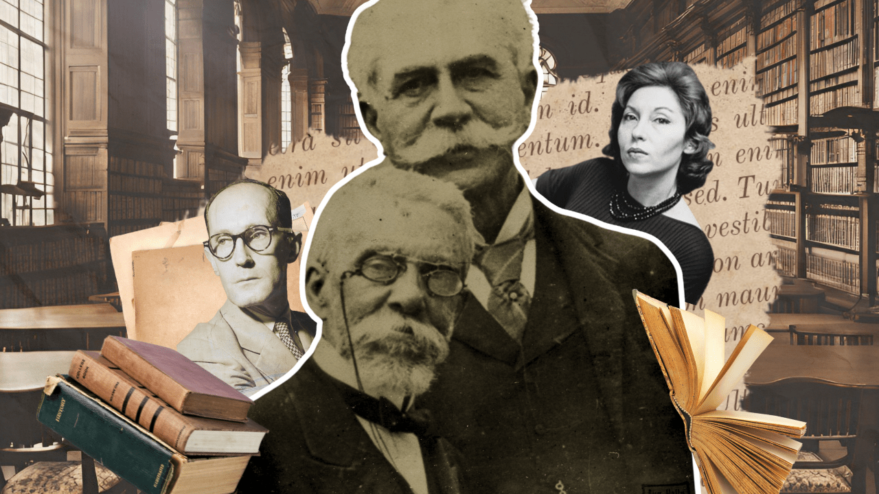 Montagem com Machado de Assis, Joaquim Nabuco, Drummond e Clarice Lispector