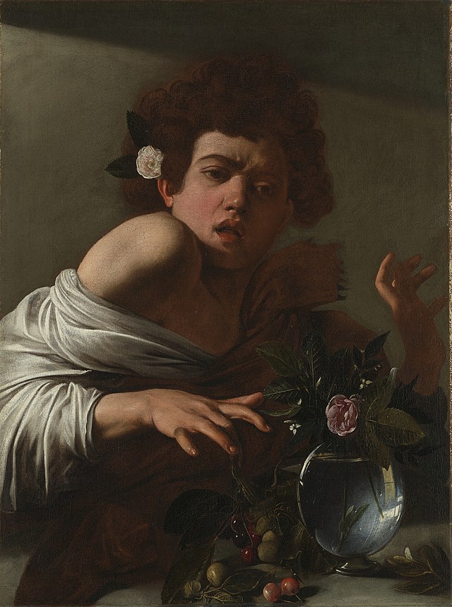 Caravaggio_-_Boy_Bitten_by_a_Lizard Garoto mordido por um lagarto.