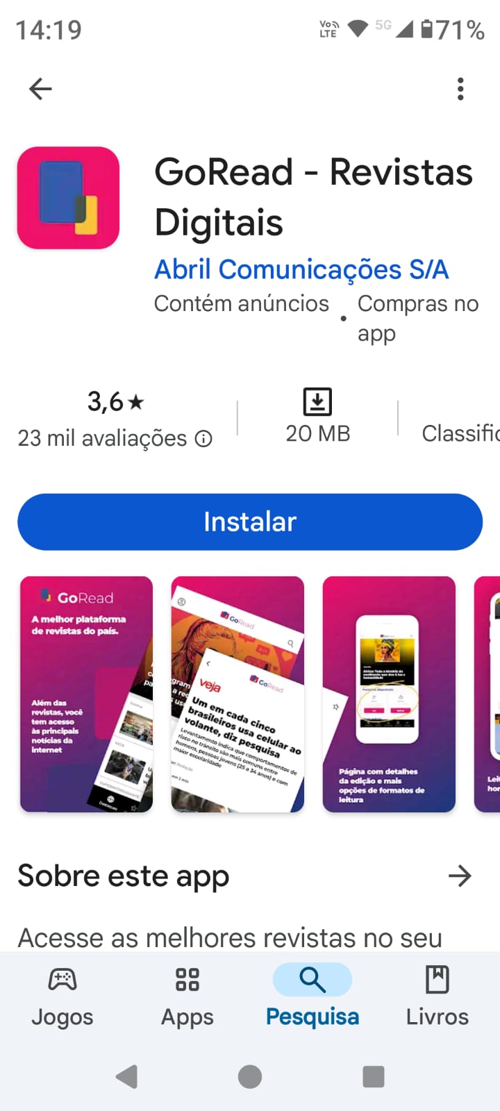 goread-tutorial-1 Tela com o aplicativo GoRead