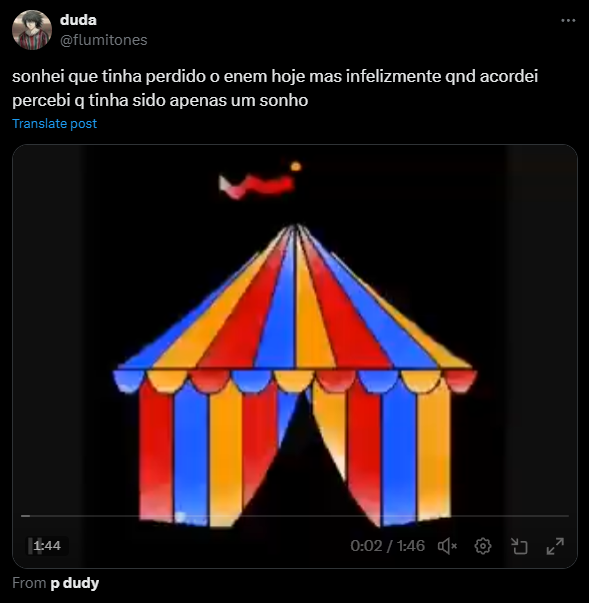 meme-enem-2024-dia-2-2 Print de postagem no X (antigo Twitter) com meme sobre o segundo dia do Enem 2024