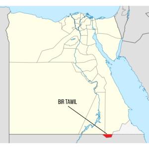 Localização de Bir Tawil no mapa.